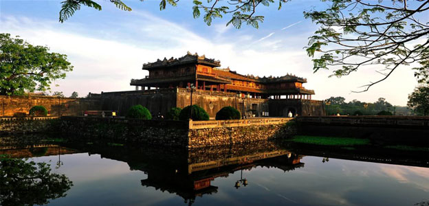 Noon Gate viewed across the surrounding lake